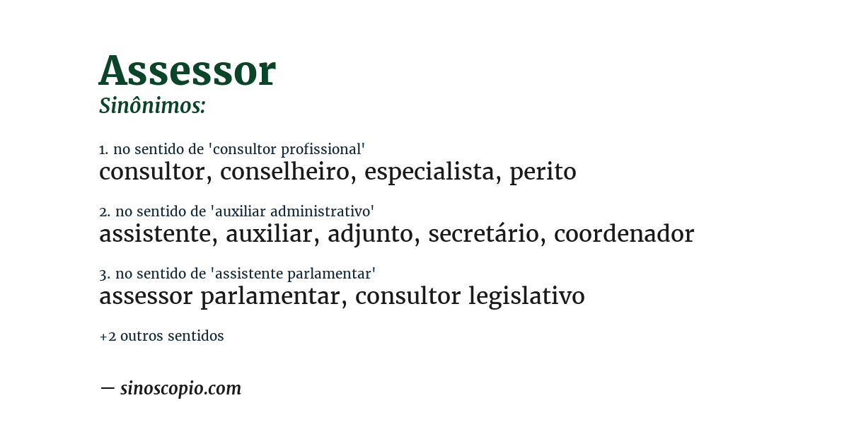 Sinônimo de assessor