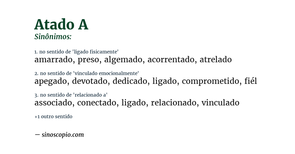 Sinônimo de atado a
