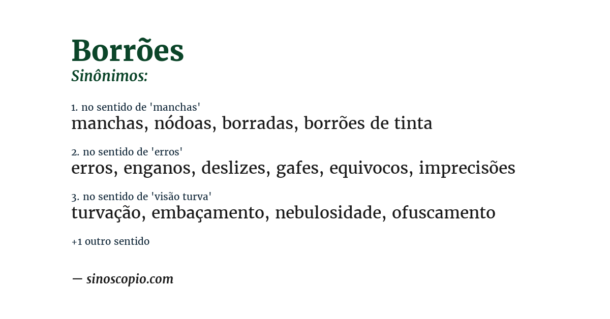 Sinônimo de borrões