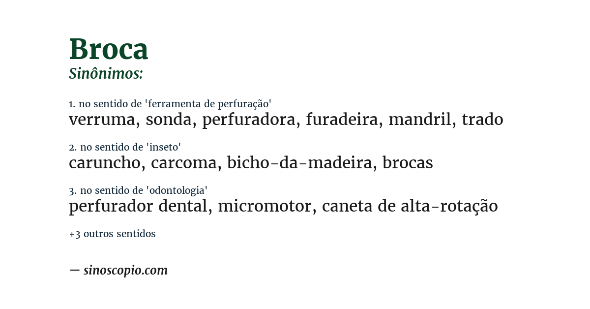 Sinônimo de broca