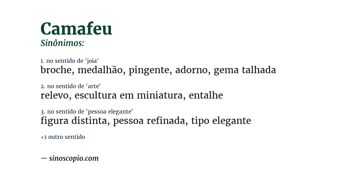 Sinônimo de camafeu
