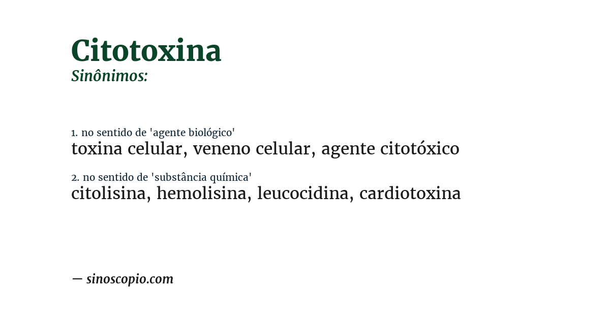 Sinônimo de citotoxina