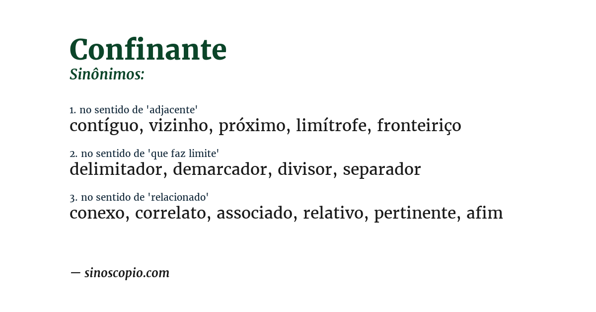 Sinônimo de confinante