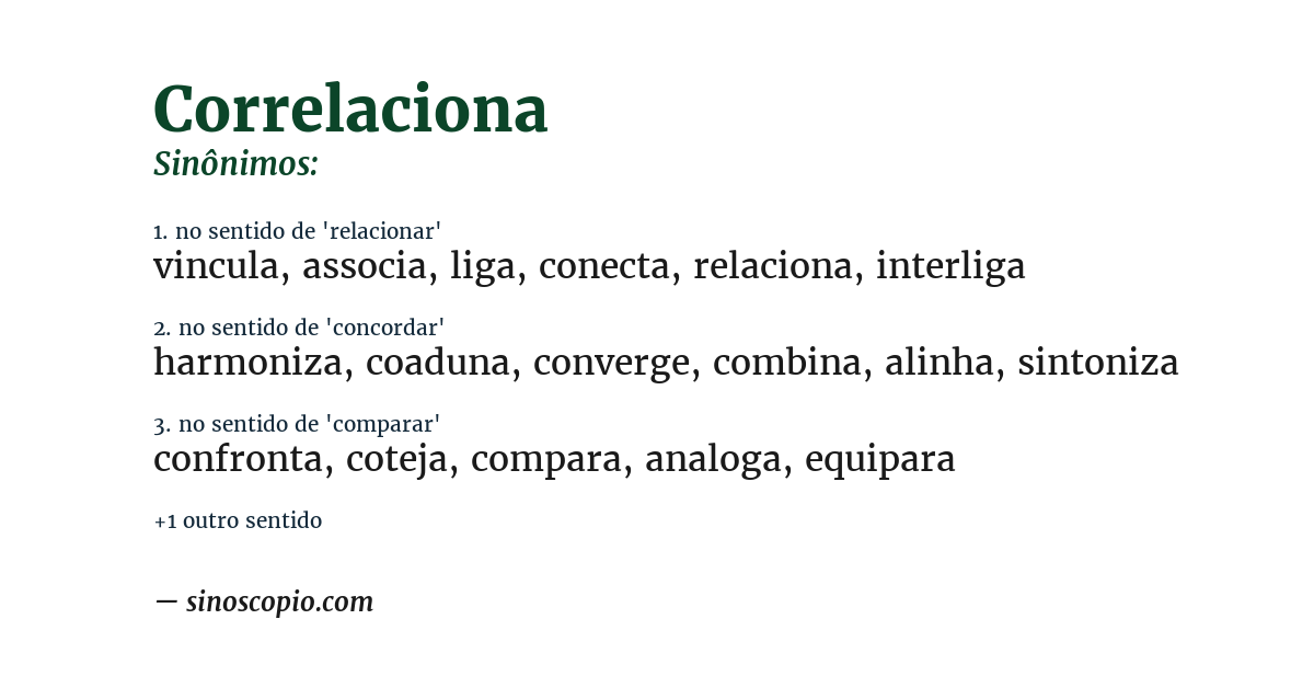 Sinônimo de correlaciona