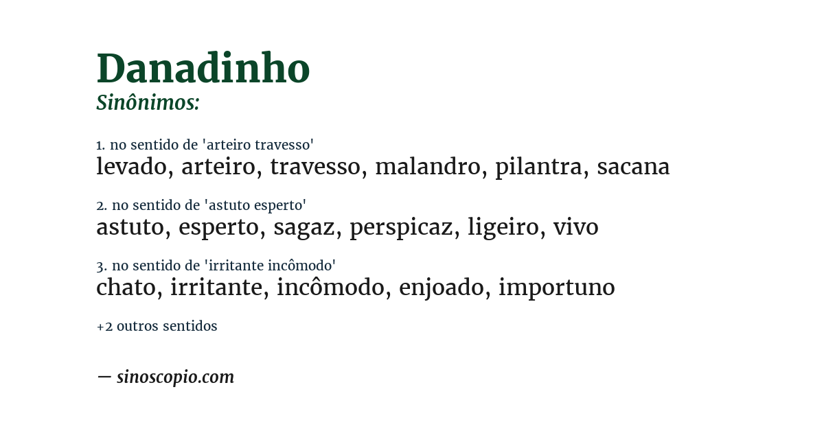 Sinônimo de danadinho