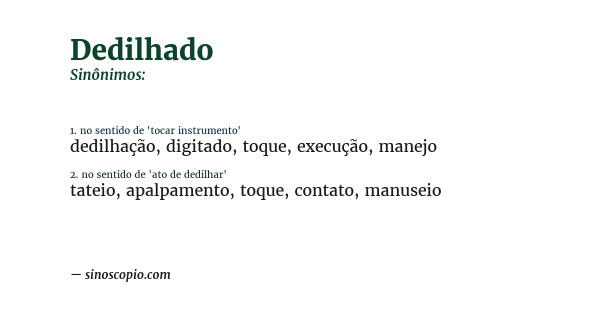 Sinônimo de dedilhado