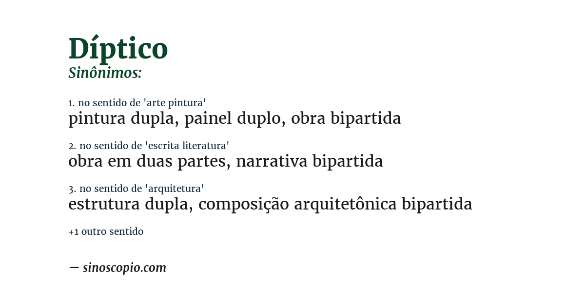 Sinônimo de díptico