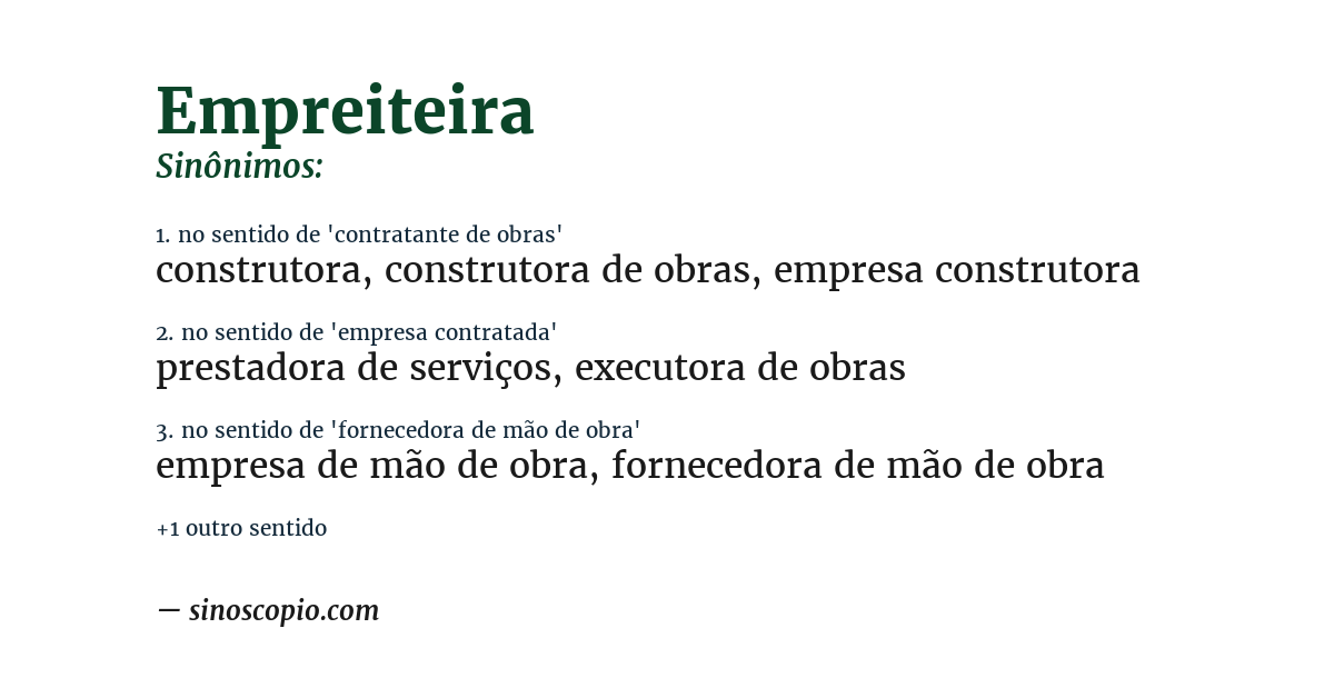 Sinônimo de empreiteira