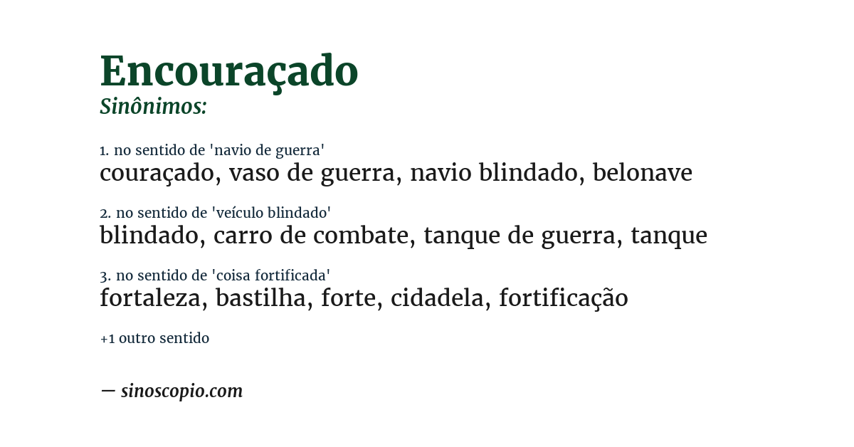 Sinônimo de encouraçado