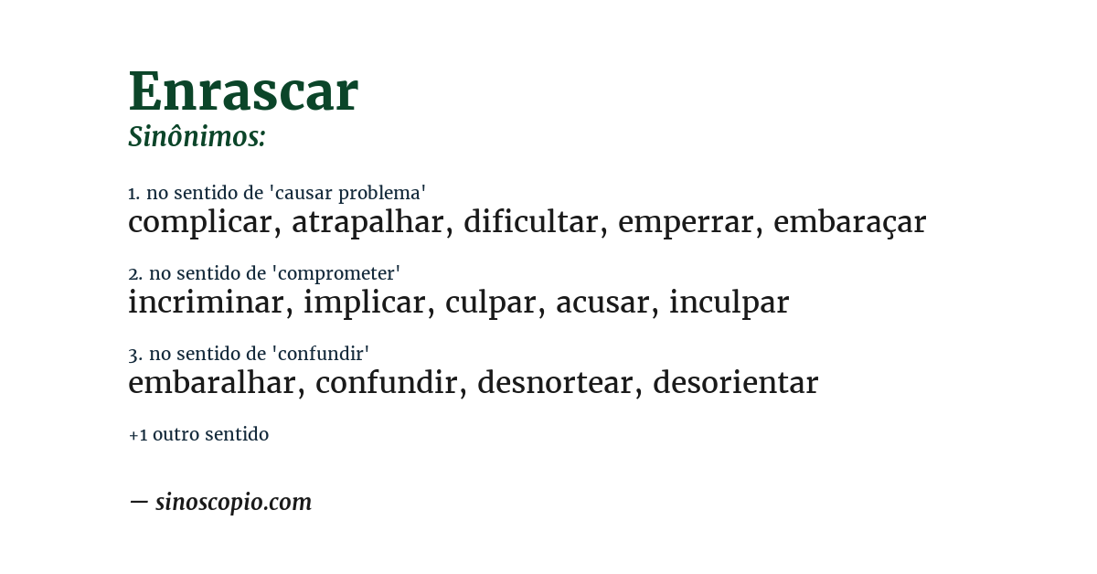 Sinônimo de enrascar