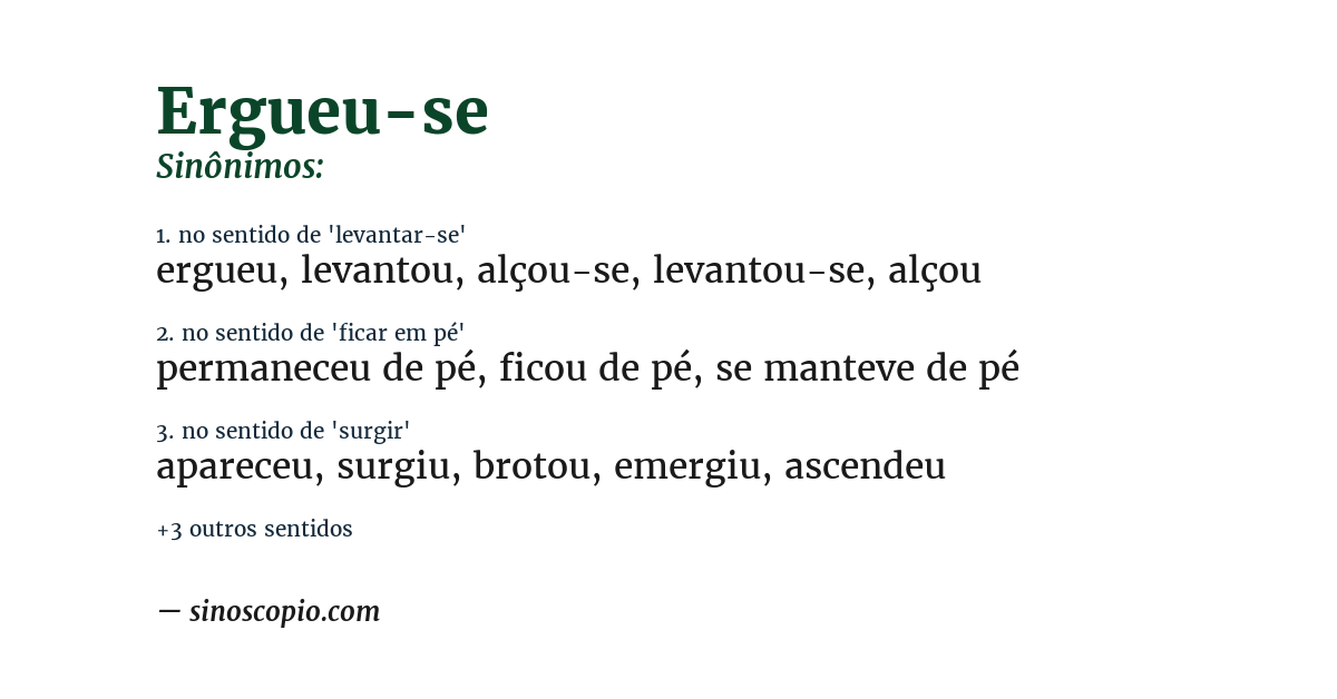 Sinônimo de ergueu-se
