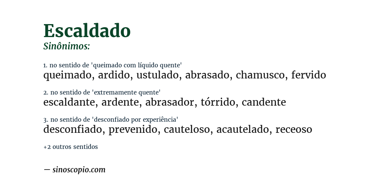 Sinônimo de escaldado