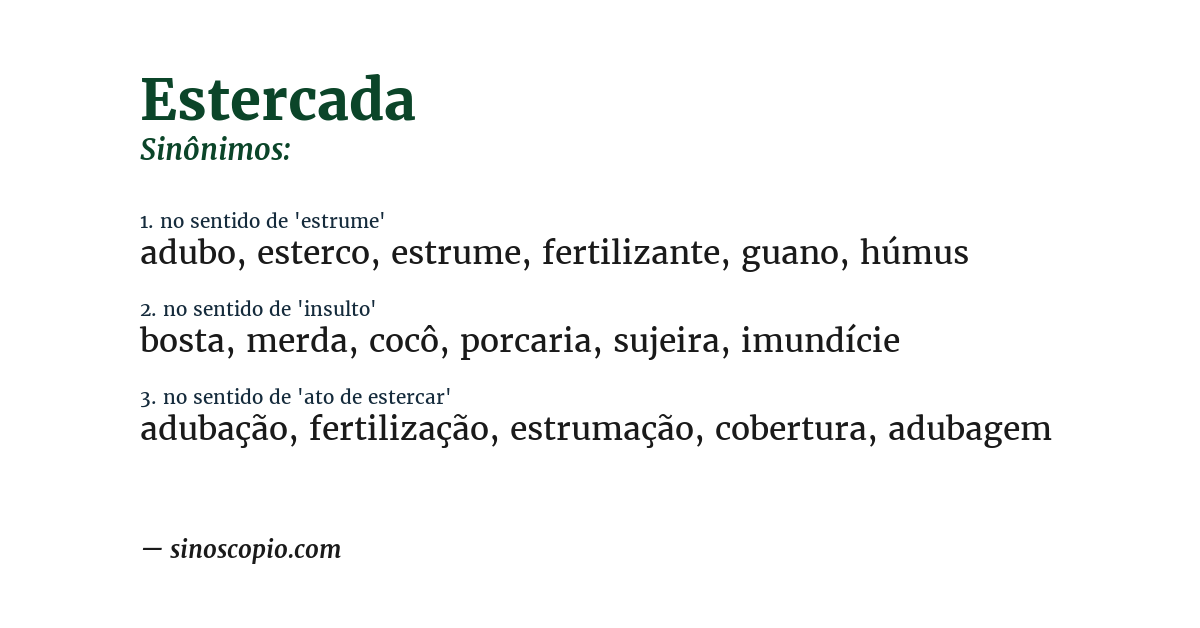 Sinônimo de estercada
