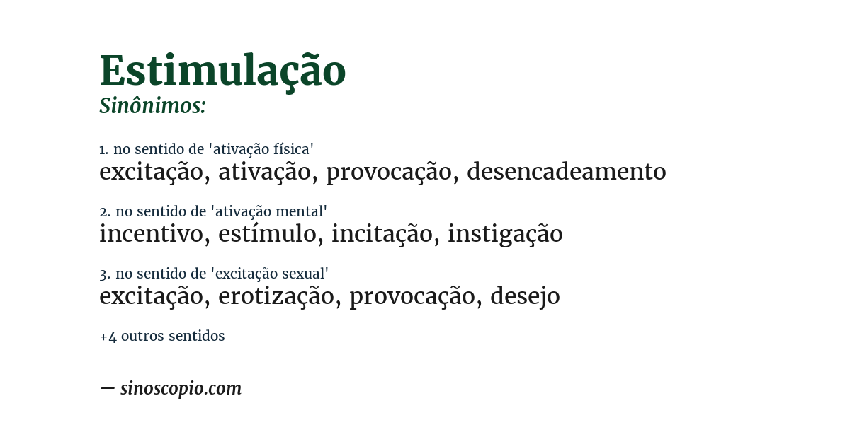 Sinônimo de estimulação