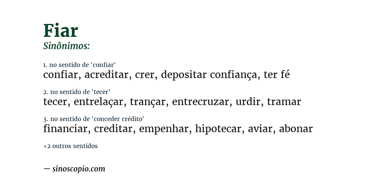 Sinônimo de fiar
