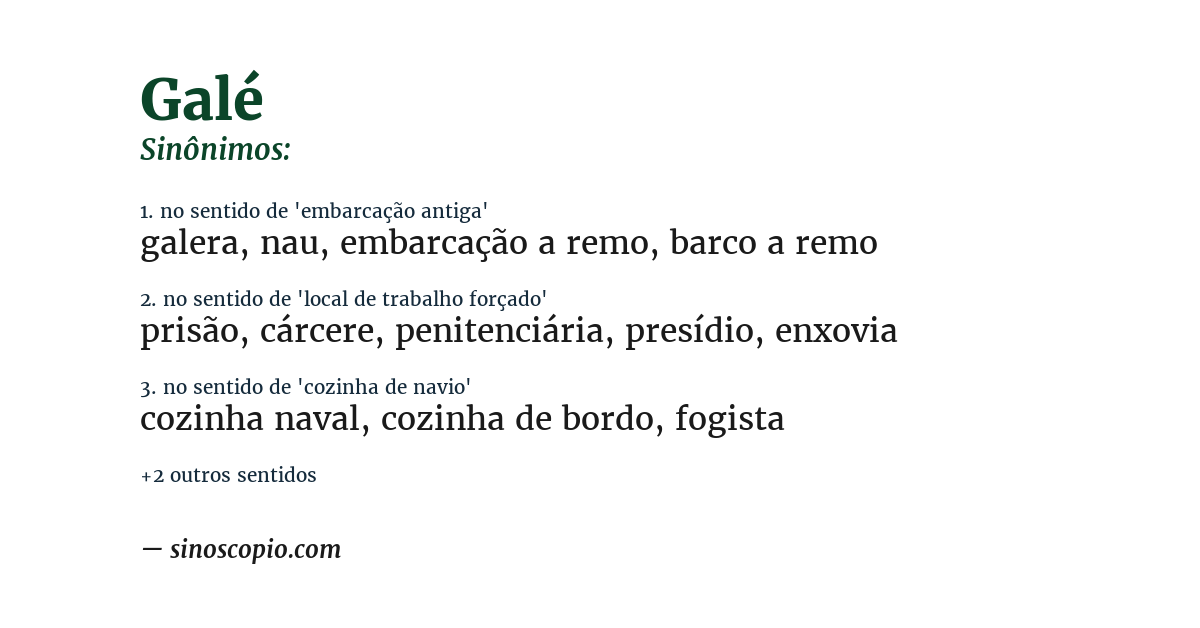 Sinônimo de galé