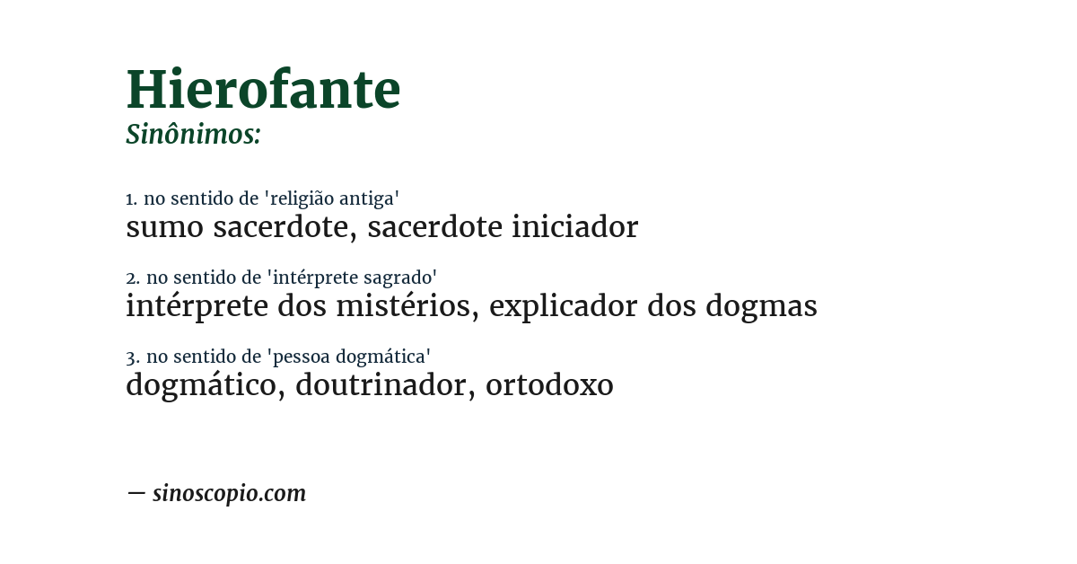 Sinônimo de hierofante