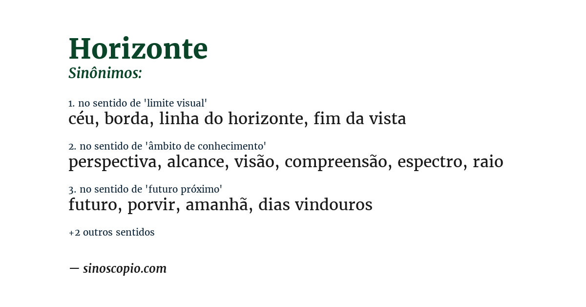 Sinônimo de horizonte
