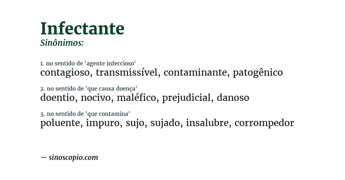 Sinônimo de infectante