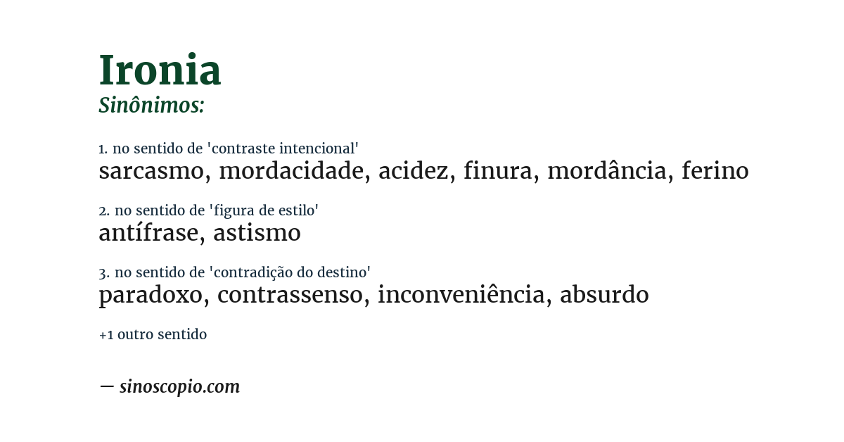 Sinônimo de ironia
