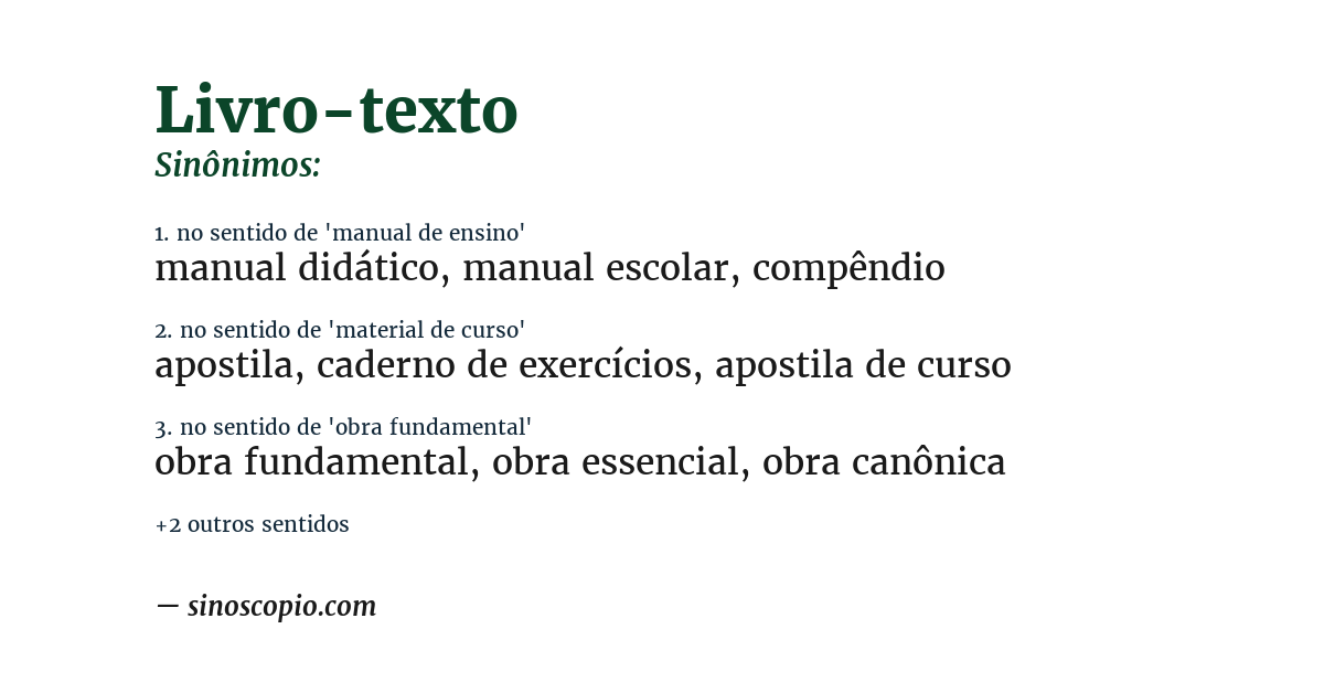 Sinônimo de livro-texto