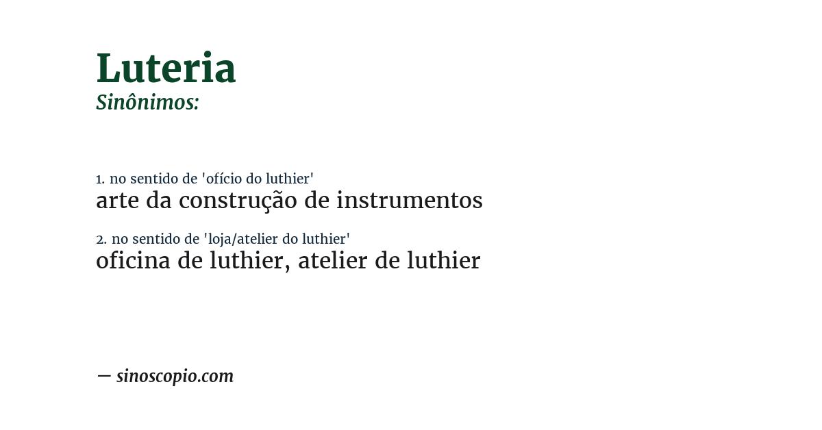 Sinônimo de luteria