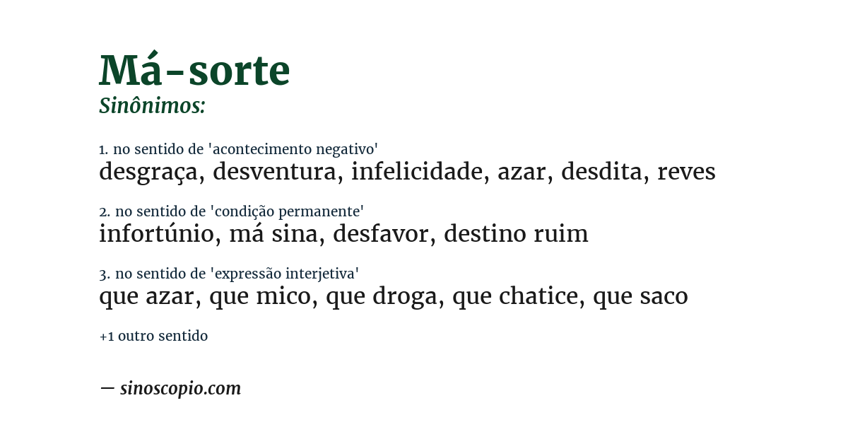Sinônimo de má-sorte