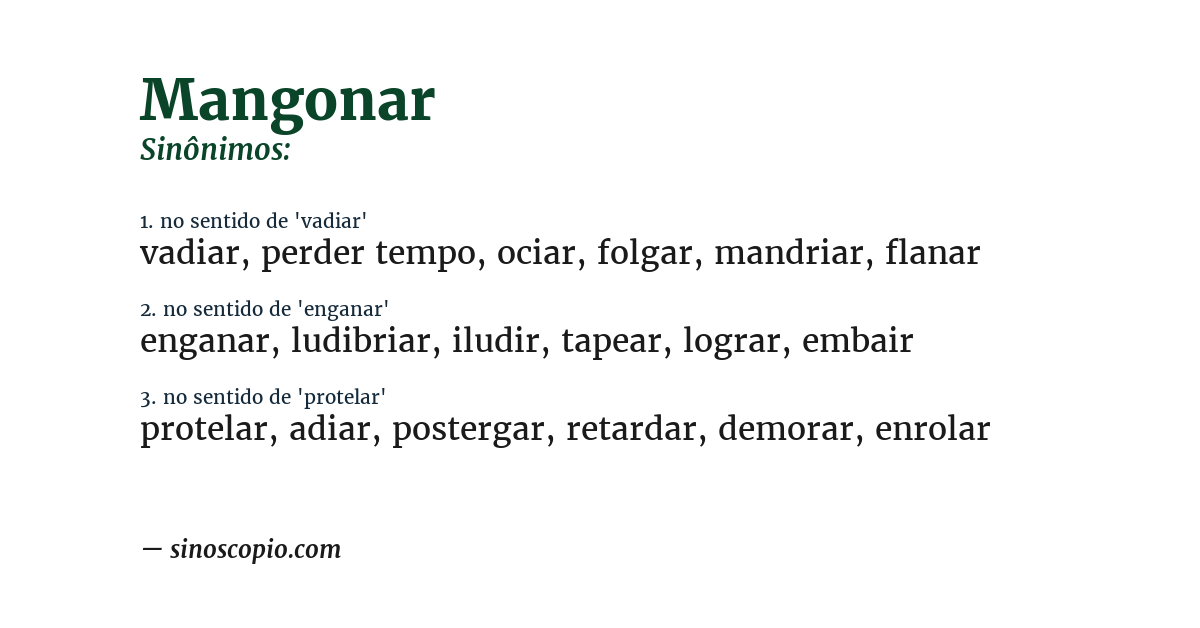 Sinônimo de mangonar