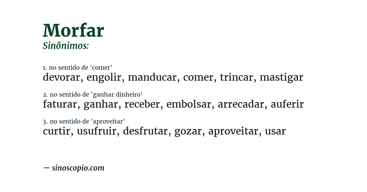 Sinônimo de morfar