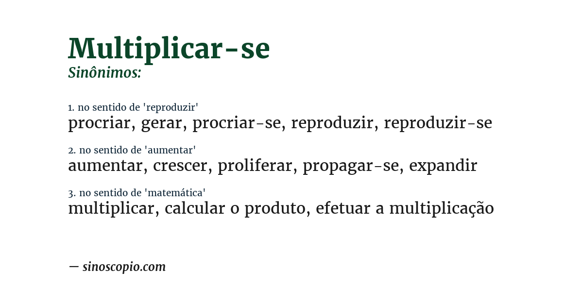 Sinônimo de multiplicar-se