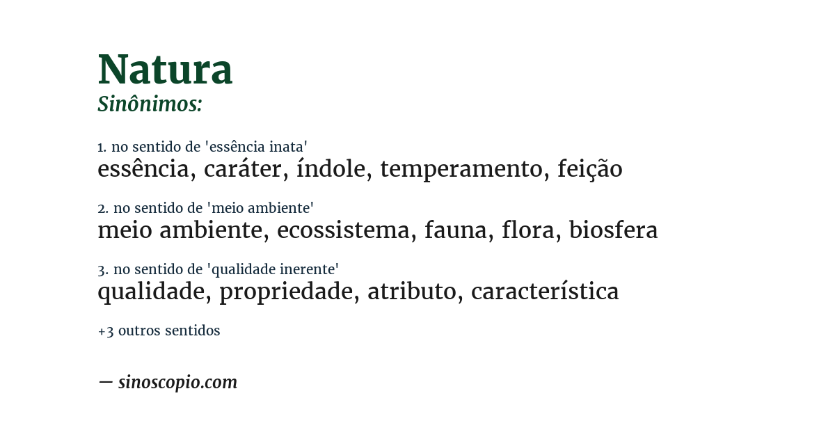 Sinônimo de natura
