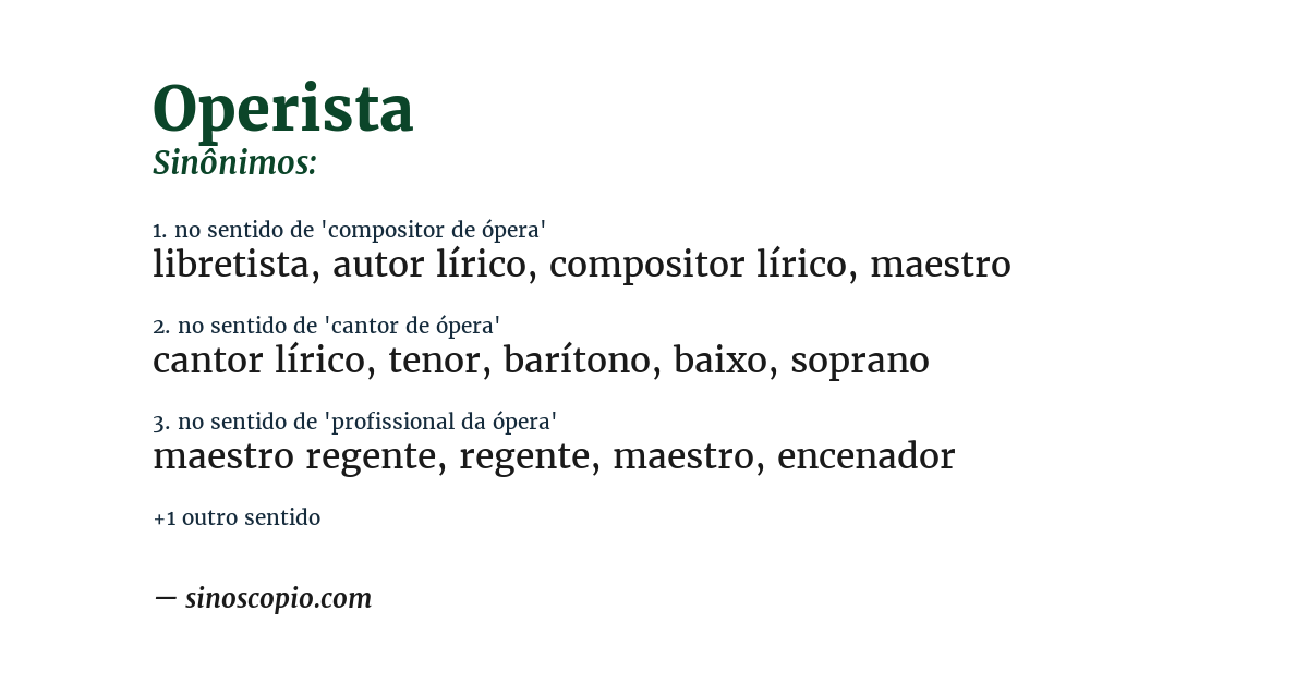 Sinônimo de operista