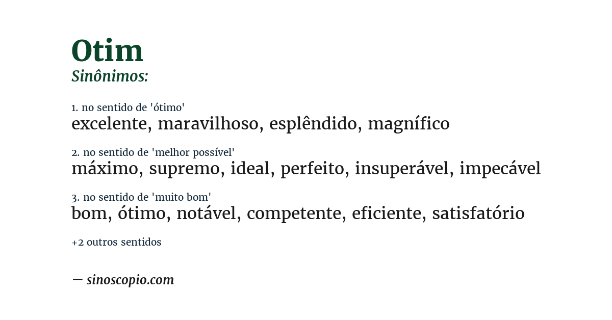 Sinônimo de otim