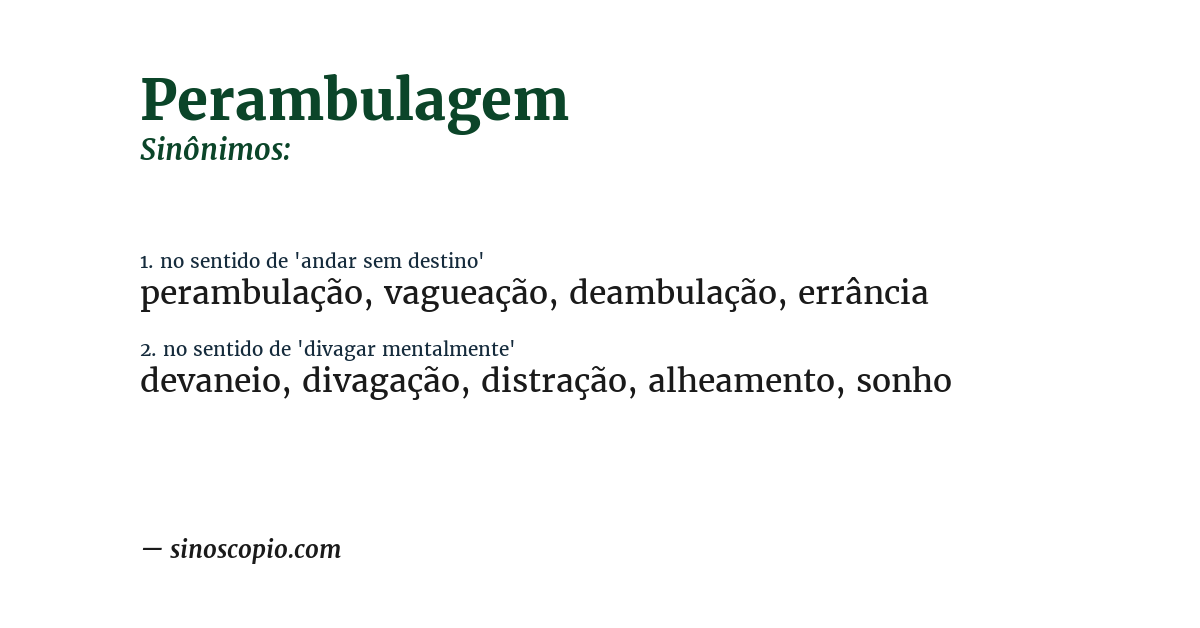 Sinônimo de perambulagem