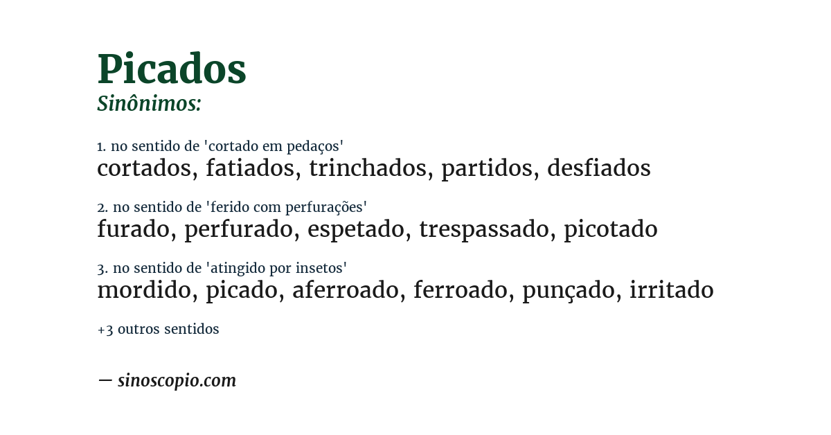 Sinônimo de picados