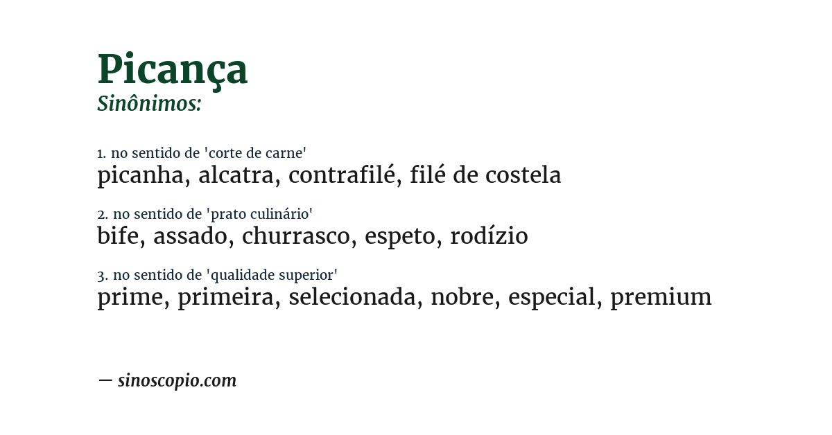 Sinônimo de picança