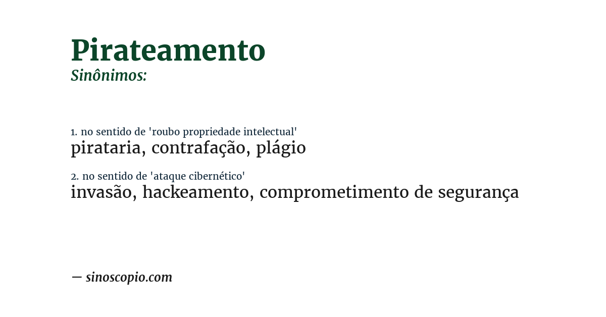 Sinônimo de pirateamento