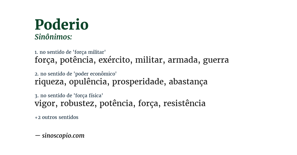 Sinônimo de poderio