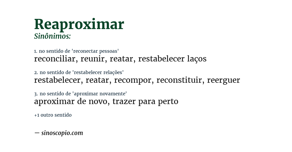 Sinônimo de reaproximar