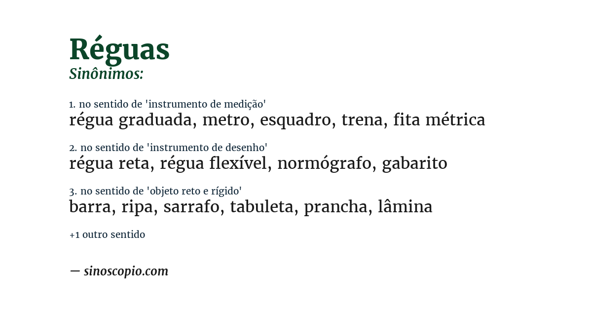 Sinônimo de réguas