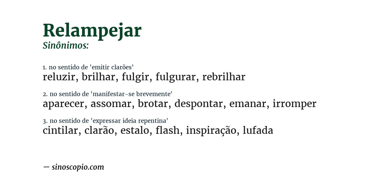Sinônimo de relampejar