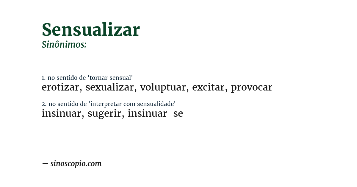 Sinônimo de sensualizar