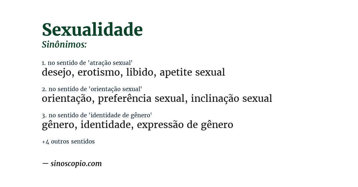 Sinônimo de sexualidade