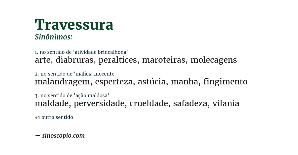 Sinônimo de travessura