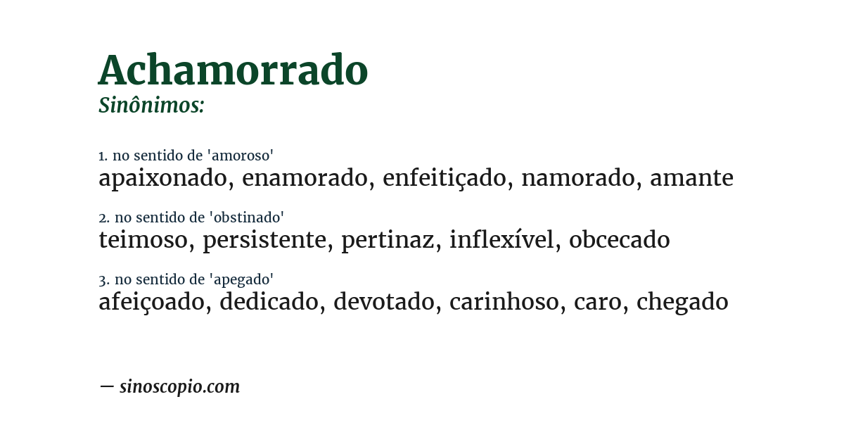 Sinônimo de achamorrado