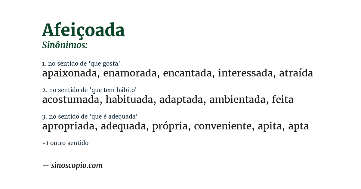 Sinônimo de afeiçoada