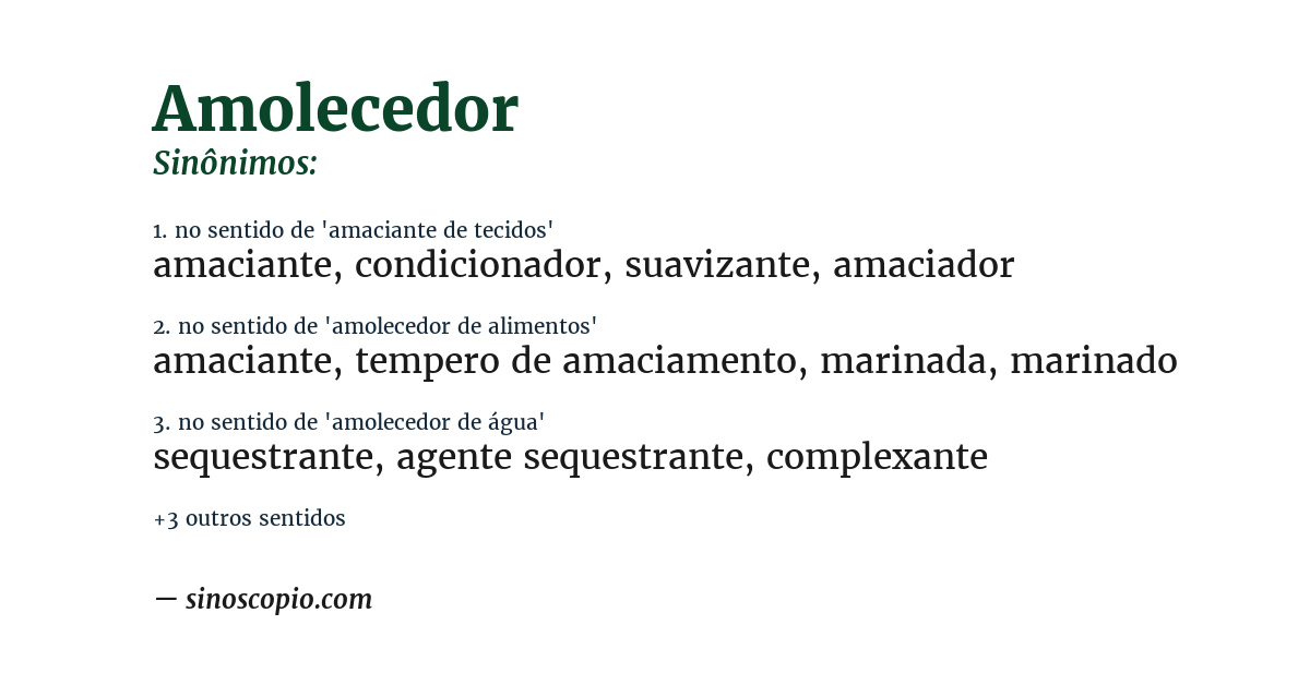 Sinônimo de amolecedor