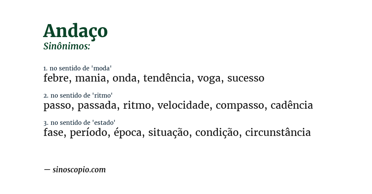 Sinônimo de andaço
