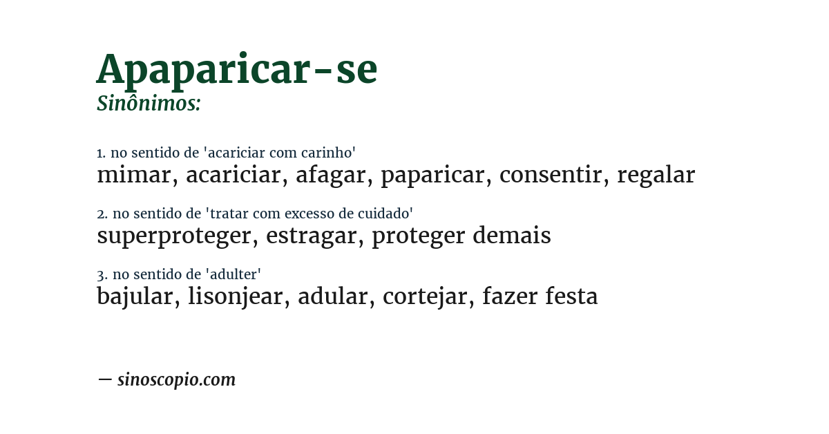 Sinônimo de apaparicar-se