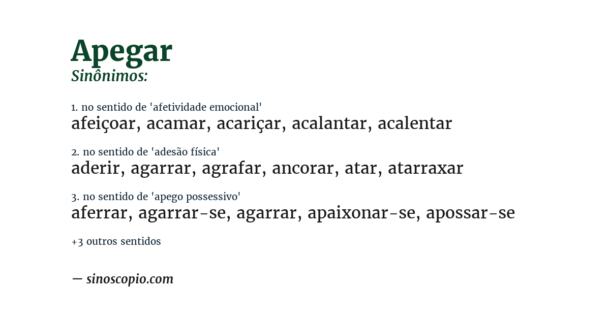 Sinônimo de apegar